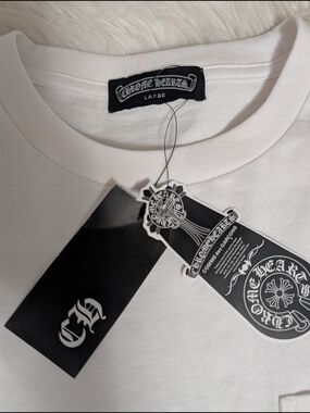 Chrome Hearts White Short Sleeve Tee with Black Branded Tags